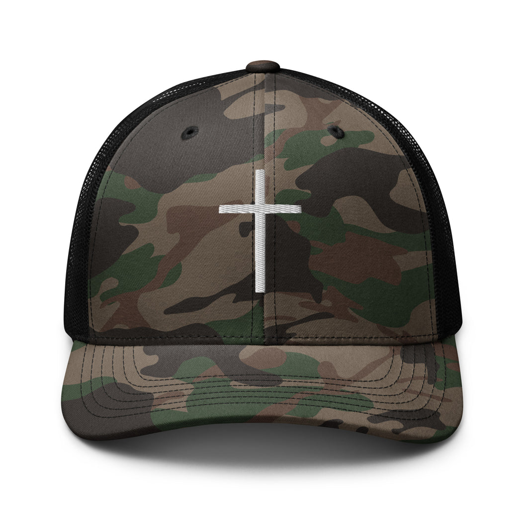 ✝ - camo trucker hat