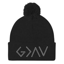 Load image into Gallery viewer, God is greater - pom pom beanie
