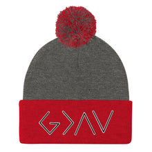 Load image into Gallery viewer, God is greater - pom pom beanie
