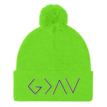 Load image into Gallery viewer, God is greater - pom pom beanie
