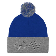 Load image into Gallery viewer, God is greater - pom pom beanie
